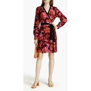 DIANE VON FURSTENBERG Luella Floral Merino Wool Wrap Dress NWT